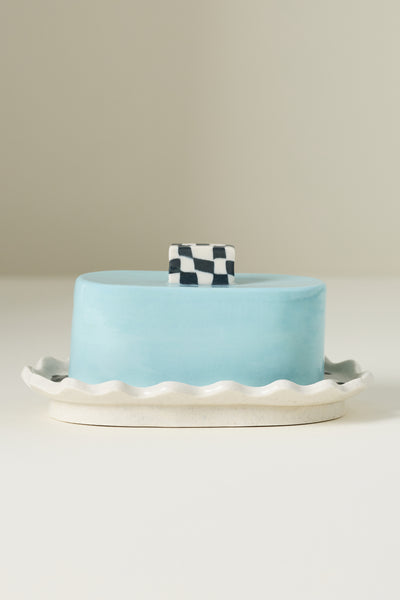 The Beige Motel Checkered Butter Dish