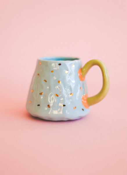 Blue Goldie Confetti Mug